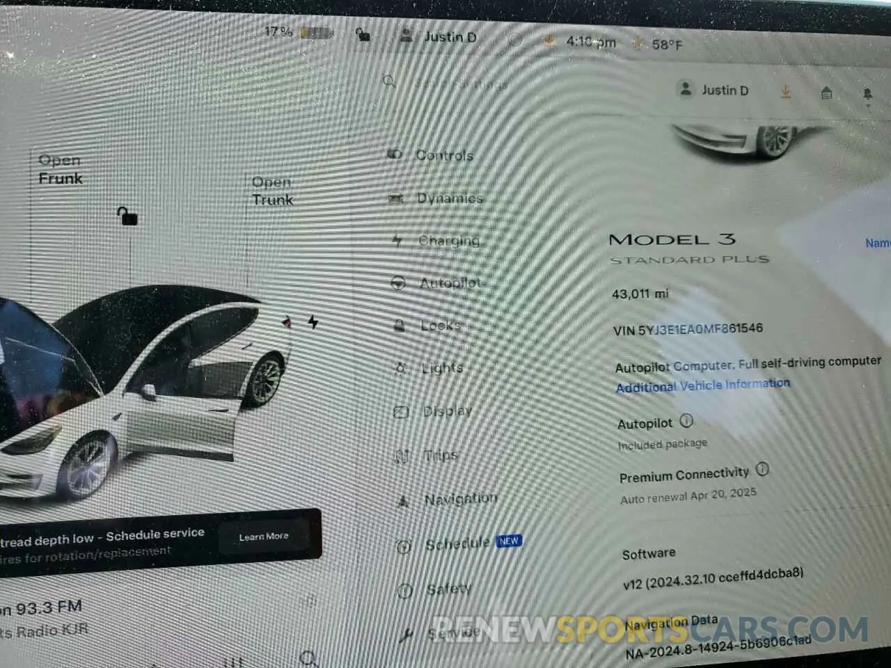 9 Фотография поврежденного автомобиля 5YJ3E1EA0MF861546 TESLA MODEL 3 2021