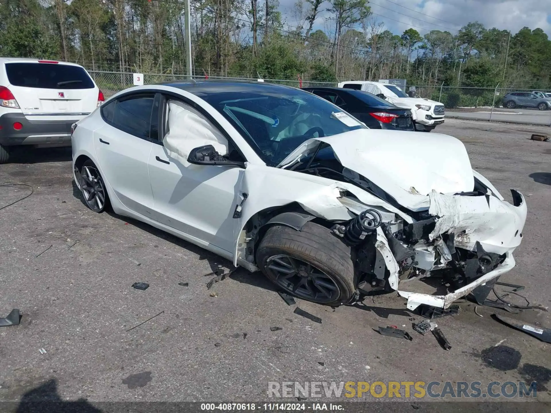 1 Photograph of a damaged car 5YJ3E1EA0MF907974 TESLA MODEL 3 2021