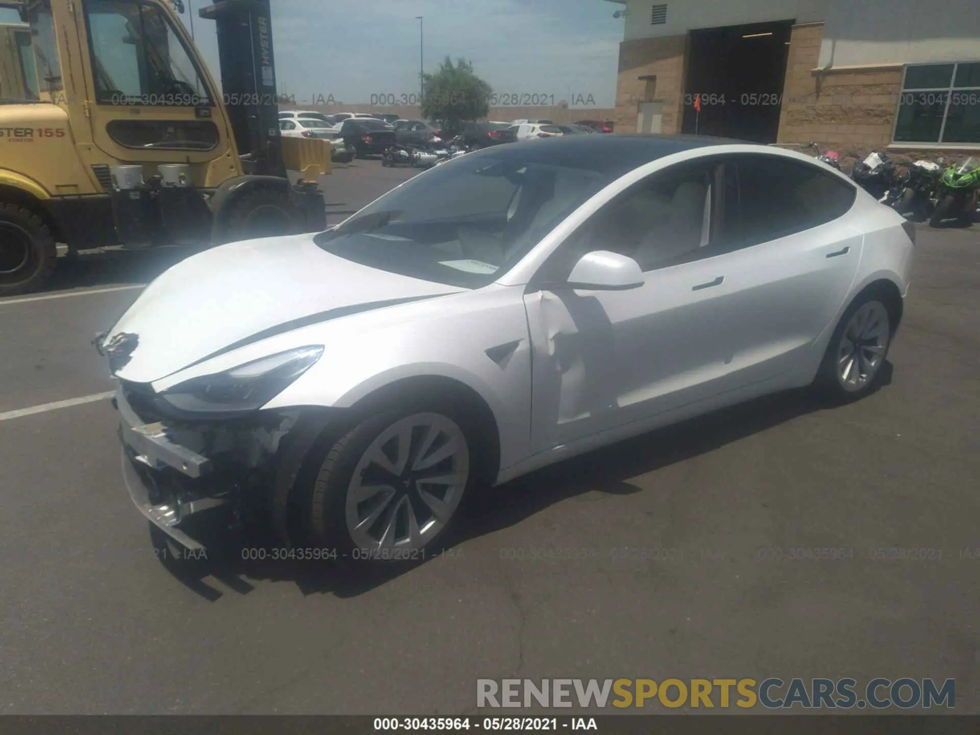 2 Photograph of a damaged car 5YJ3E1EA0MF927691 TESLA MODEL 3 2021