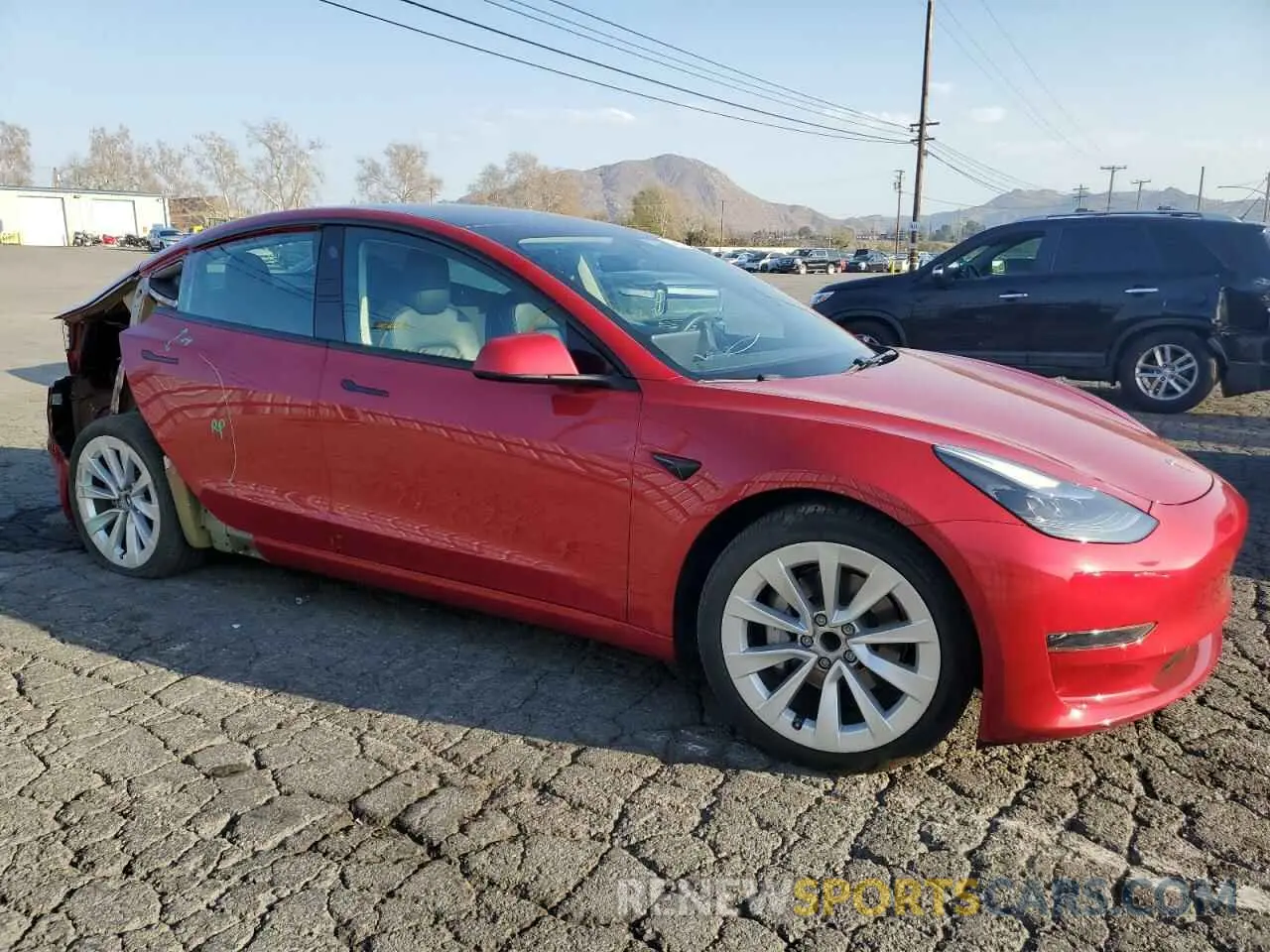 4 Фотография поврежденного автомобиля 5YJ3E1EA0MF939193 TESLA MODEL 3 2021