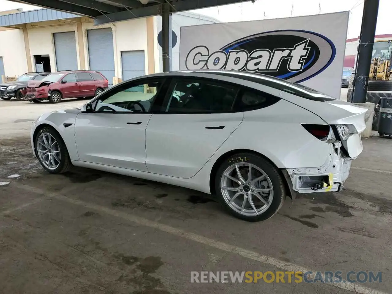 2 Photograph of a damaged car 5YJ3E1EA1MF072130 TESLA MODEL 3 2021