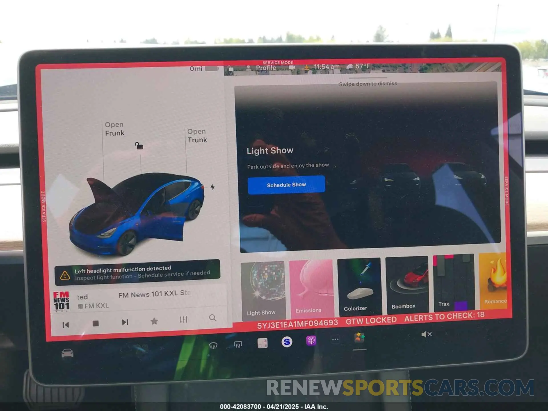 19 Фотография поврежденного автомобиля 5YJ3E1EA1MF094693 TESLA MODEL 3 2021