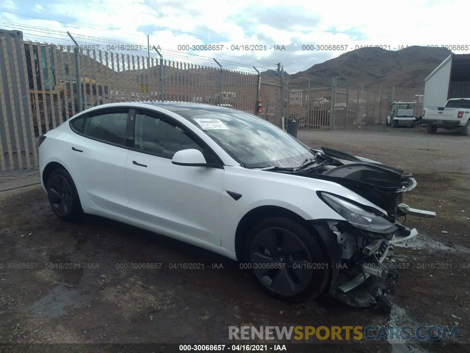 1 Photograph of a damaged car 5YJ3E1EA1MF878713 TESLA MODEL 3 2021