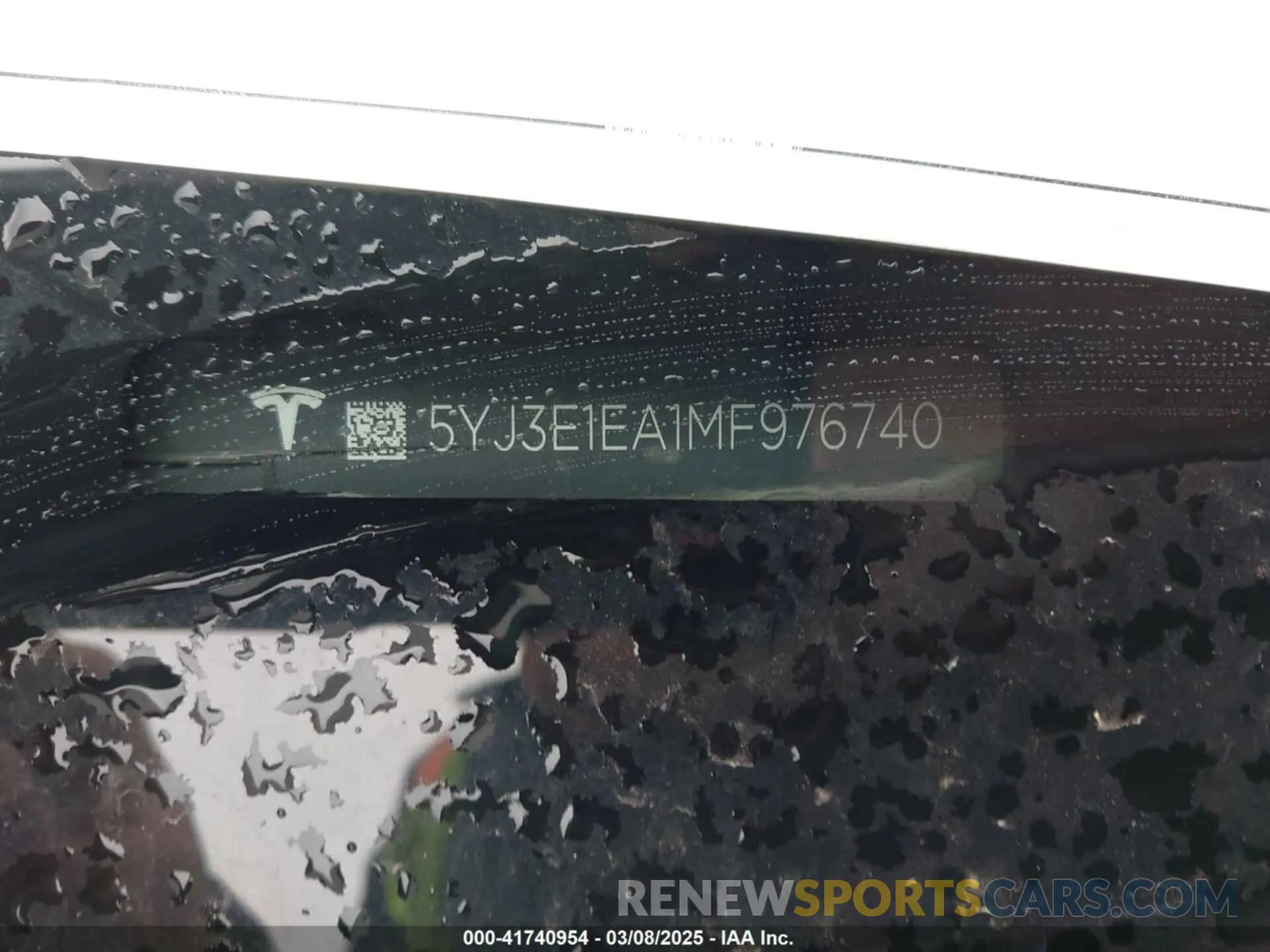 9 Фотография поврежденного автомобиля 5YJ3E1EA1MF976740 TESLA MODEL 3 2021