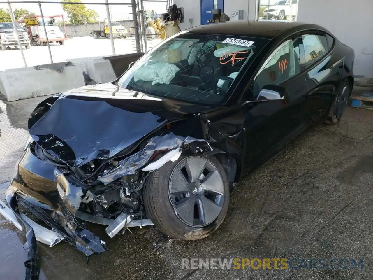 2 Photograph of a damaged car 5YJ3E1EA1MF992016 TESLA MODEL 3 2021