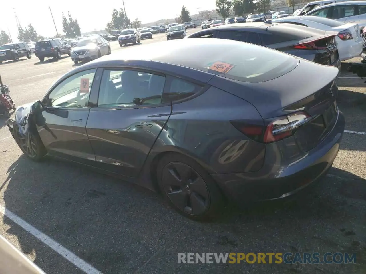2 Photograph of a damaged car 5YJ3E1EA2MF090894 TESLA MODEL 3 2021