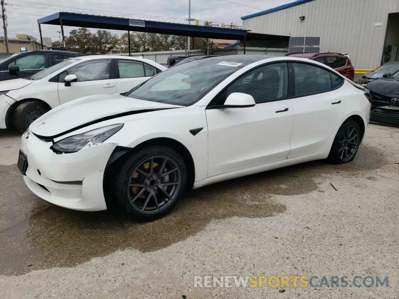 1 Photograph of a damaged car 5YJ3E1EA2MF095500 TESLA MODEL 3 2021