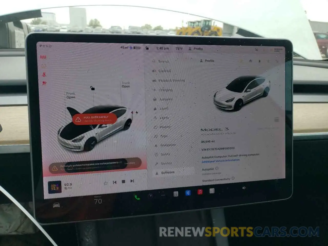 9 Photograph of a damaged car 5YJ3E1EA2MF095500 TESLA MODEL 3 2021