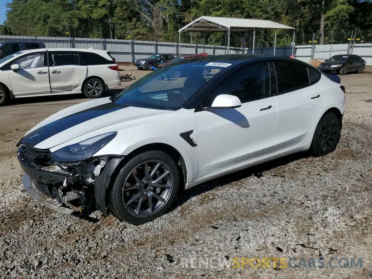 1 Photograph of a damaged car 5YJ3E1EA2MF098140 TESLA MODEL 3 2021