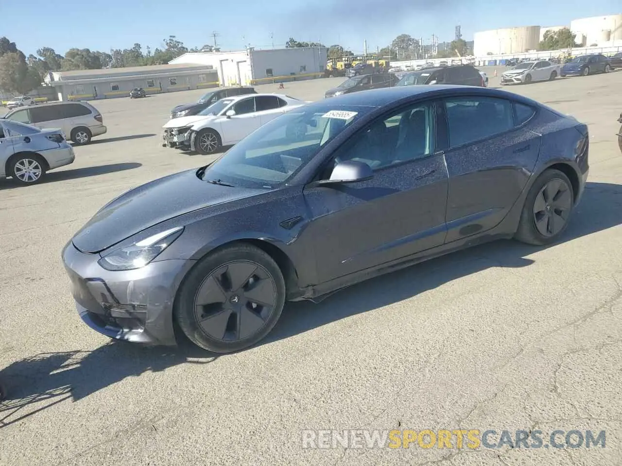 1 Photograph of a damaged car 5YJ3E1EA2MF942712 TESLA MODEL 3 2021