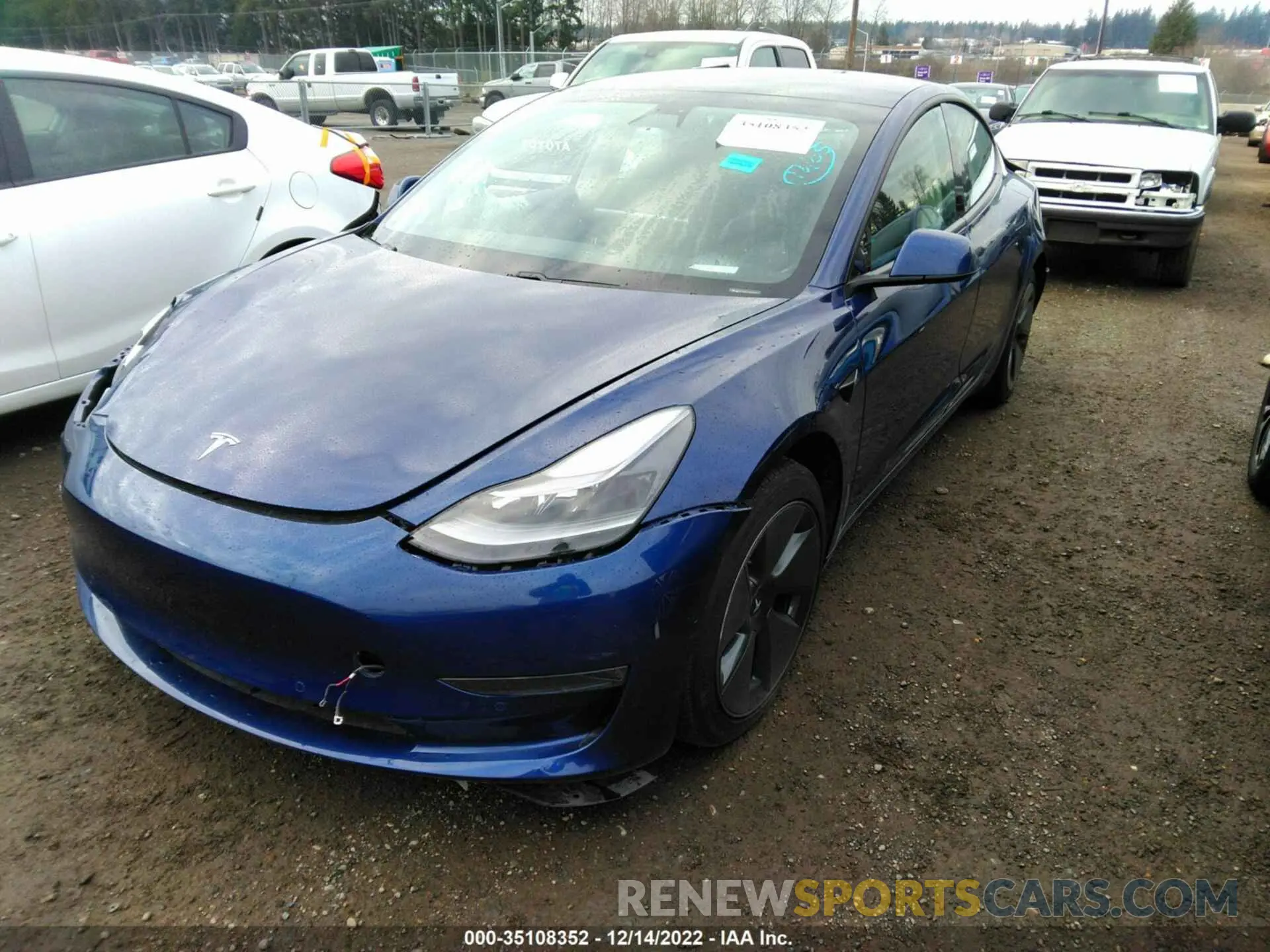 2 Photograph of a damaged car 5YJ3E1EA2MF961731 TESLA MODEL 3 2021