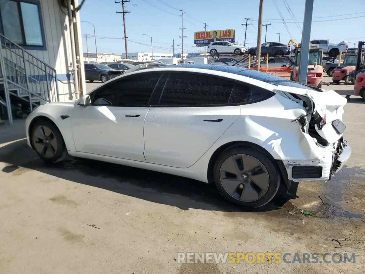 2 Photograph of a damaged car 5YJ3E1EA2MF997936 TESLA MODEL 3 2021