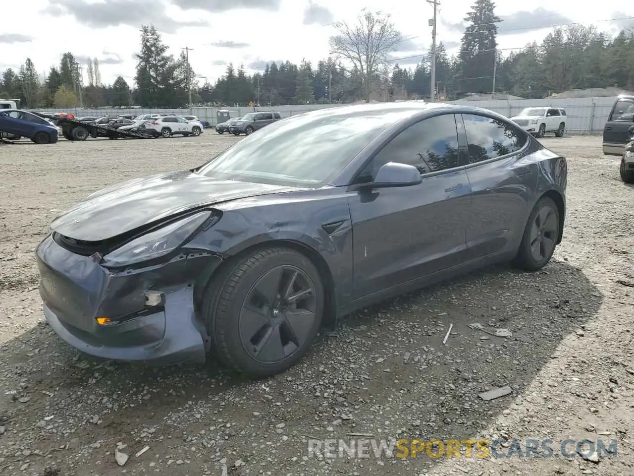 1 Photograph of a damaged car 5YJ3E1EA3MF017744 TESLA MODEL 3 2021