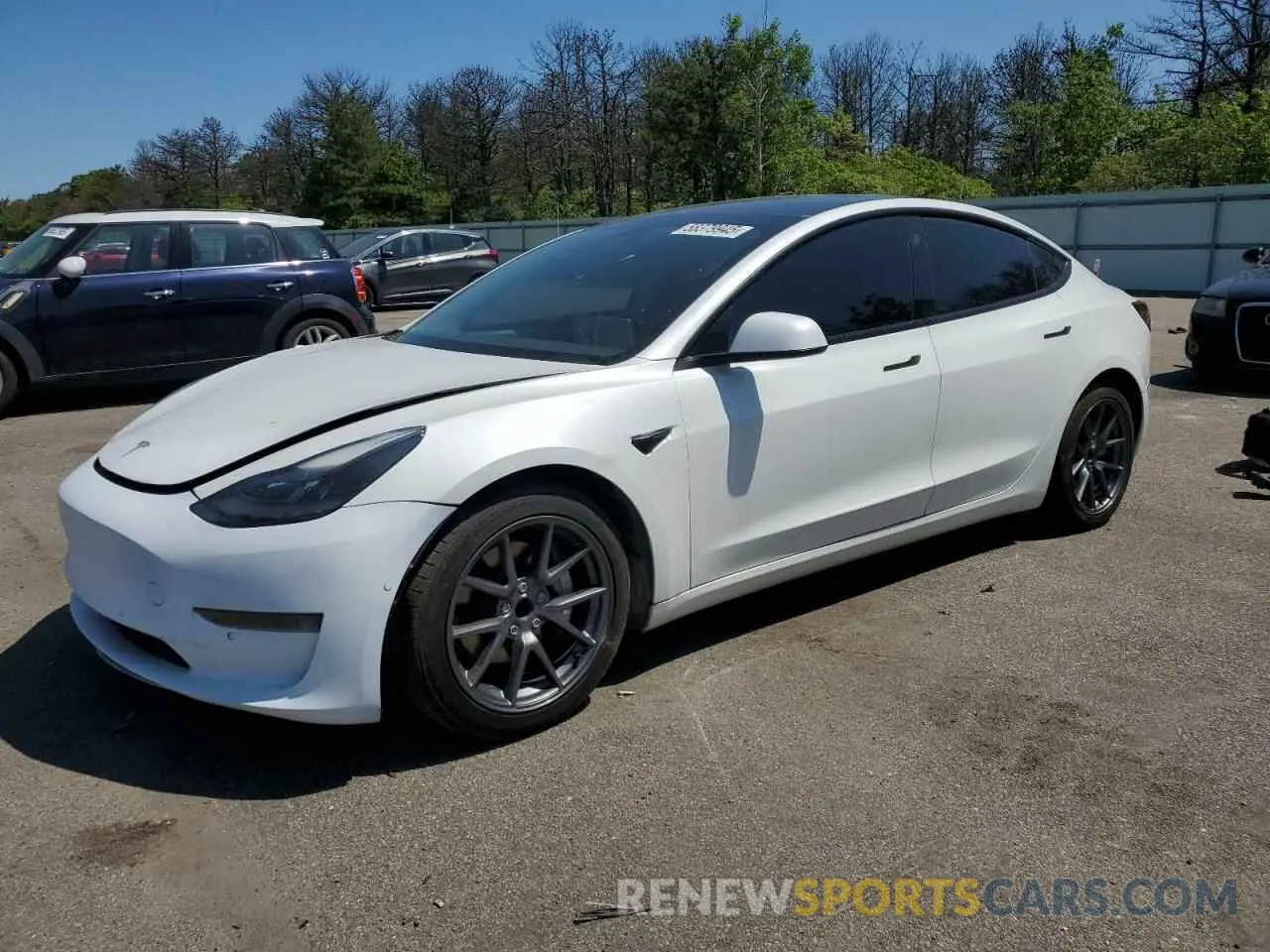 1 Photograph of a damaged car 5YJ3E1EA3MF027335 TESLA MODEL 3 2021