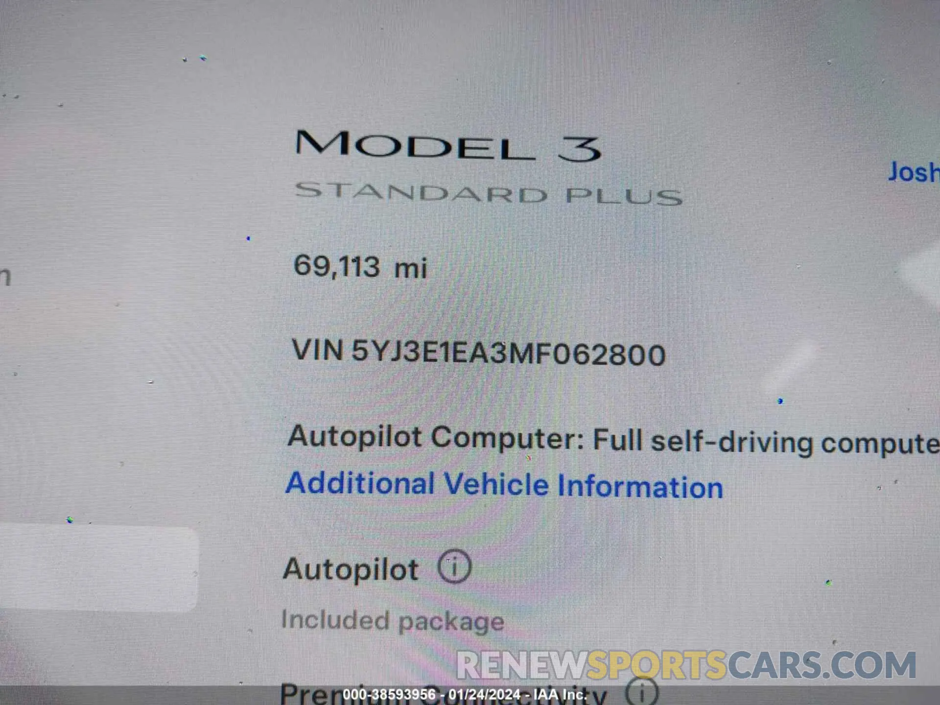 7 Photograph of a damaged car 5YJ3E1EA3MF062800 TESLA MODEL 3 2021