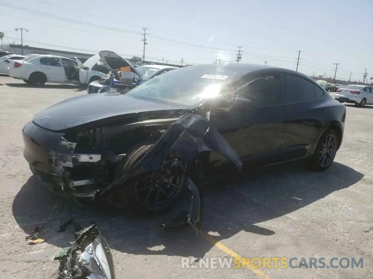 2 Photograph of a damaged car 5YJ3E1EA3MF066457 TESLA MODEL 3 2021