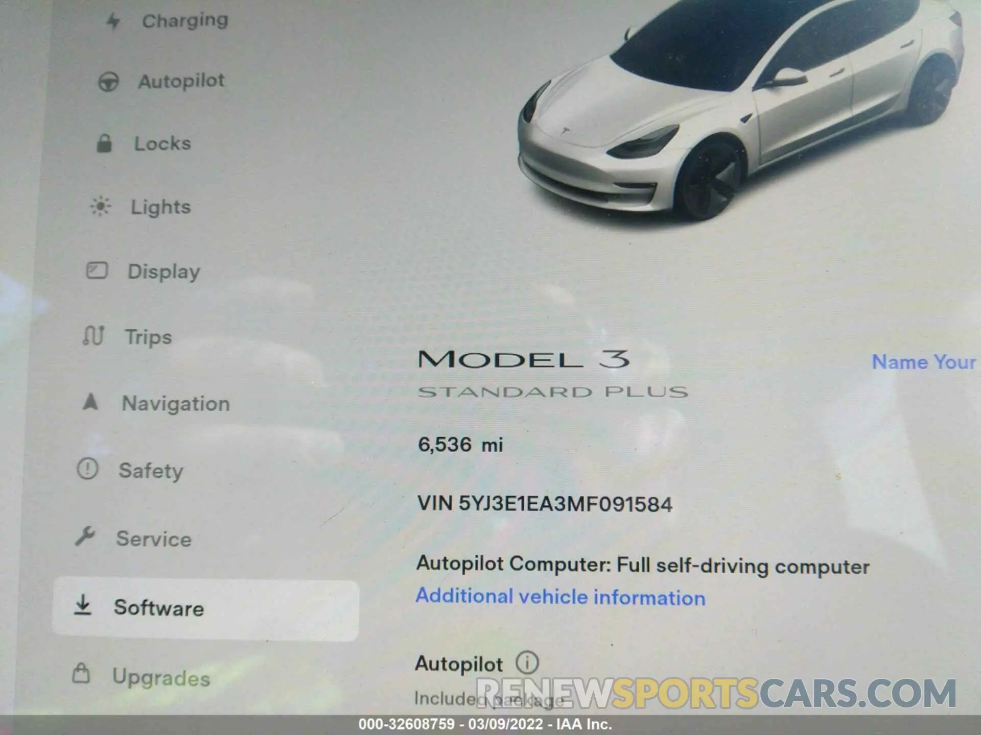 7 Photograph of a damaged car 5YJ3E1EA3MF091584 TESLA MODEL 3 2021