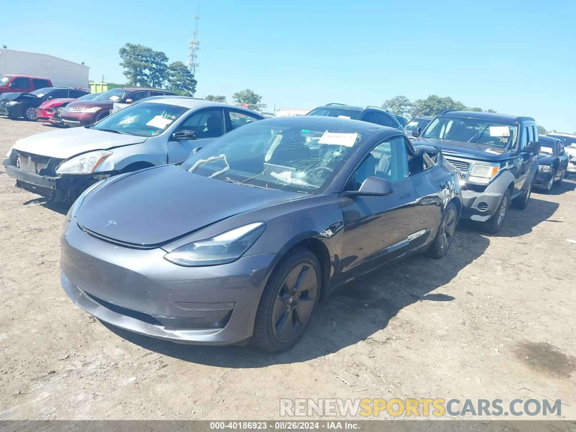 2 Photograph of a damaged car 5YJ3E1EA3MF857605 TESLA MODEL 3 2021
