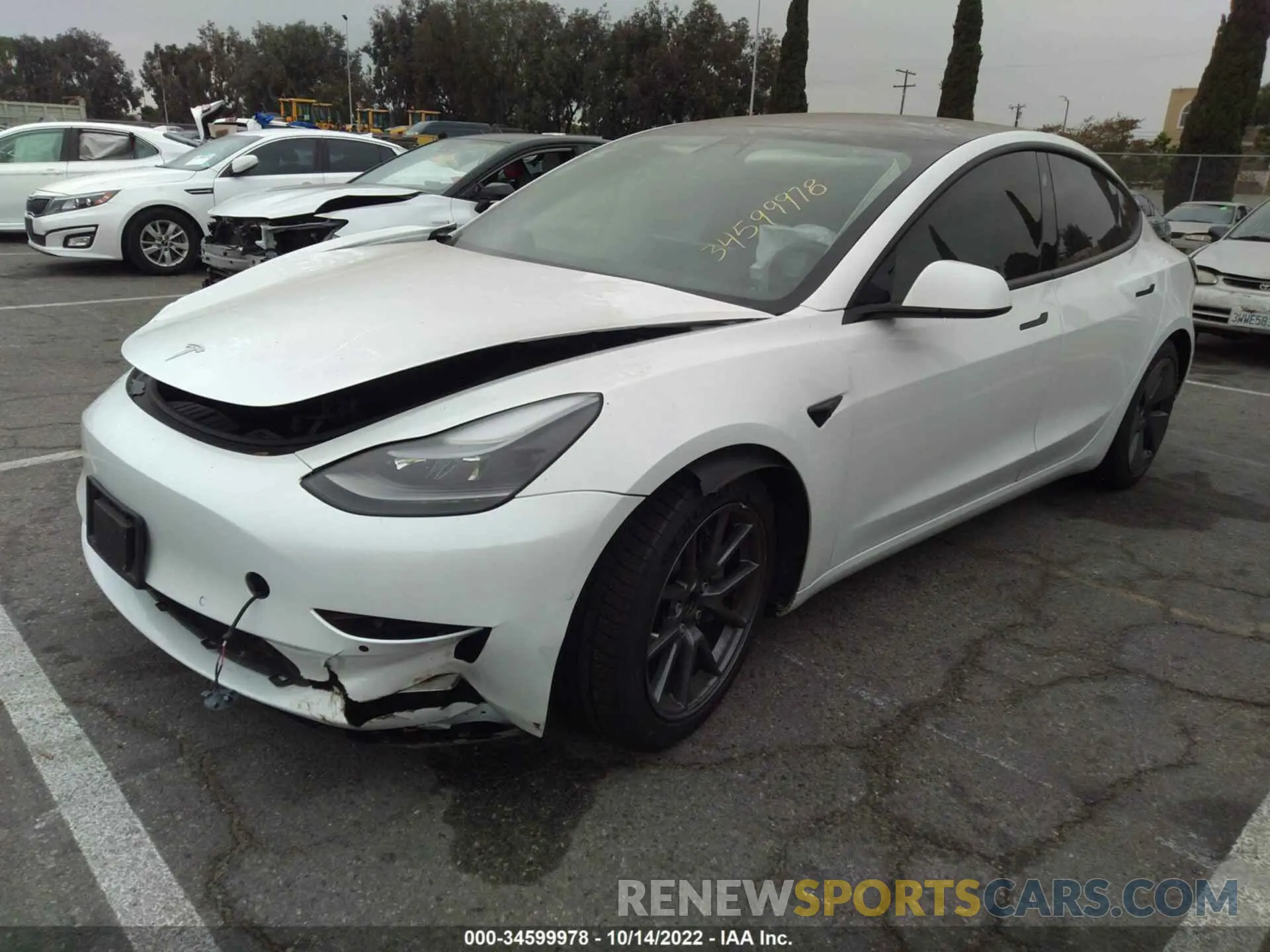 2 Photograph of a damaged car 5YJ3E1EA3MF867406 TESLA MODEL 3 2021