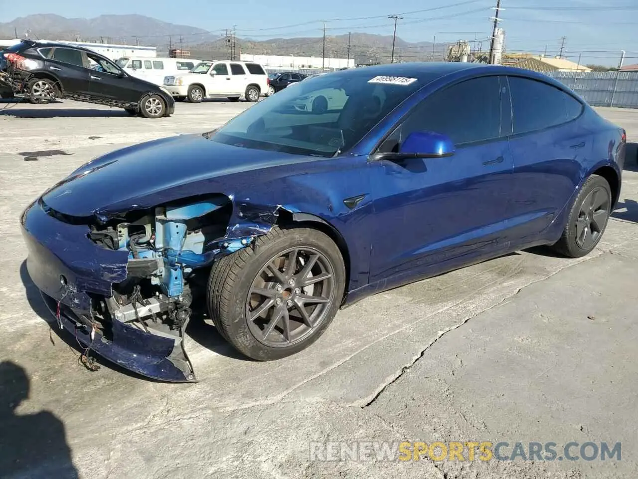 1 Photograph of a damaged car 5YJ3E1EA3MF940175 TESLA MODEL 3 2021