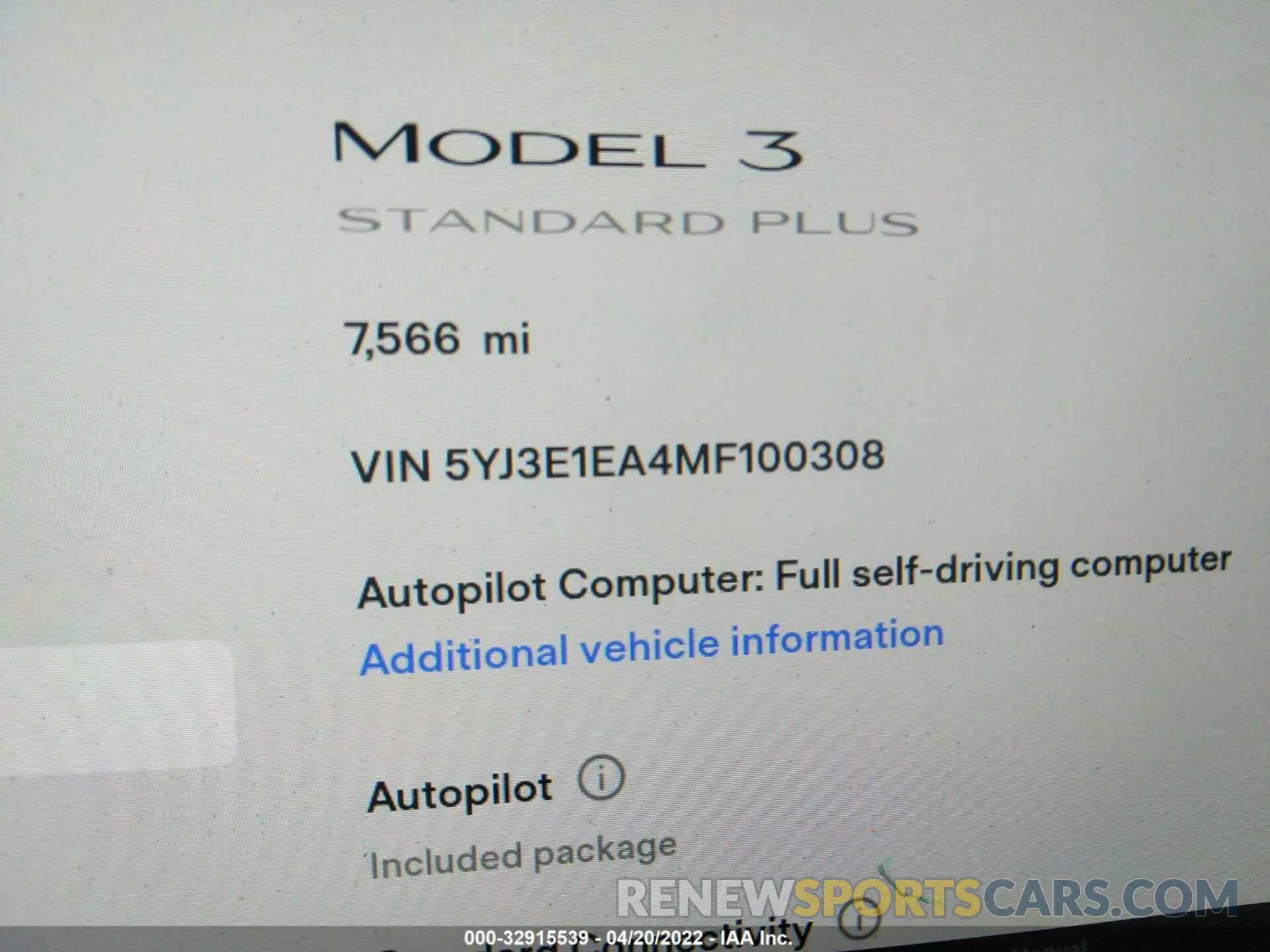 7 Photograph of a damaged car 5YJ3E1EA4MF100308 TESLA MODEL 3 2021