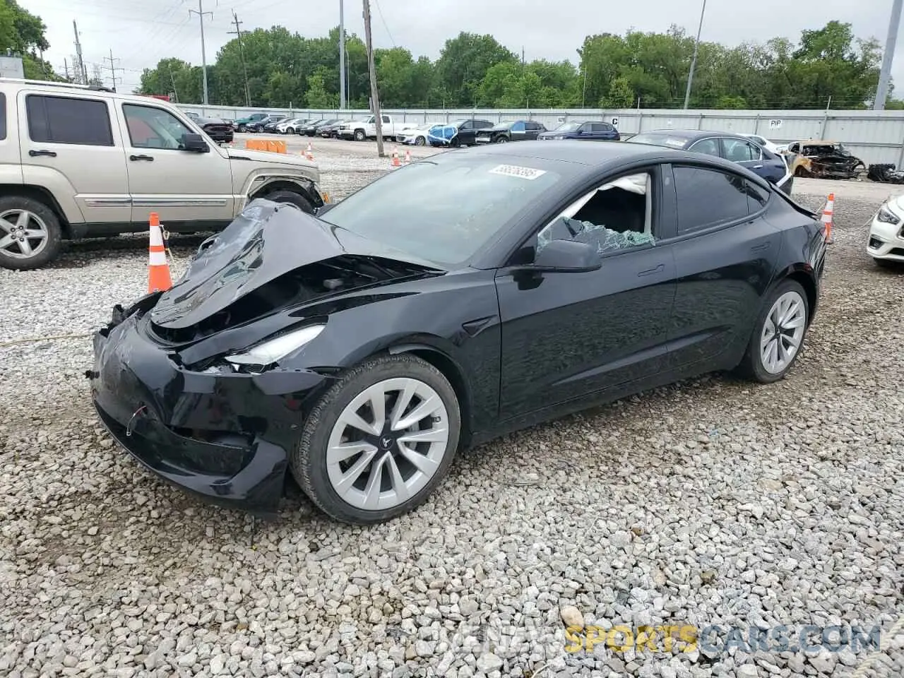 1 Photograph of a damaged car 5YJ3E1EA4MF917357 TESLA MODEL 3 2021