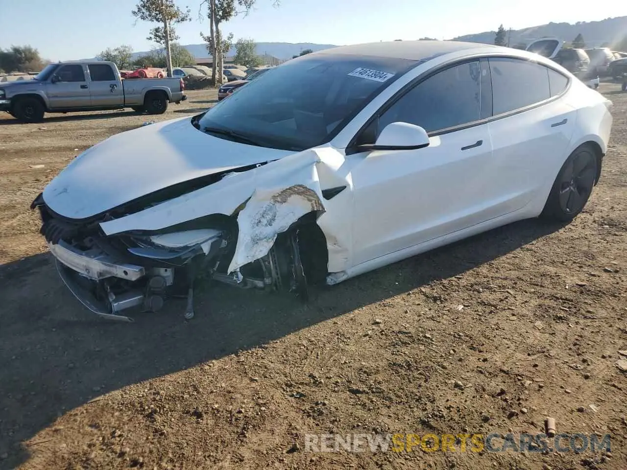 1 Photograph of a damaged car 5YJ3E1EA4MF938807 TESLA MODEL 3 2021