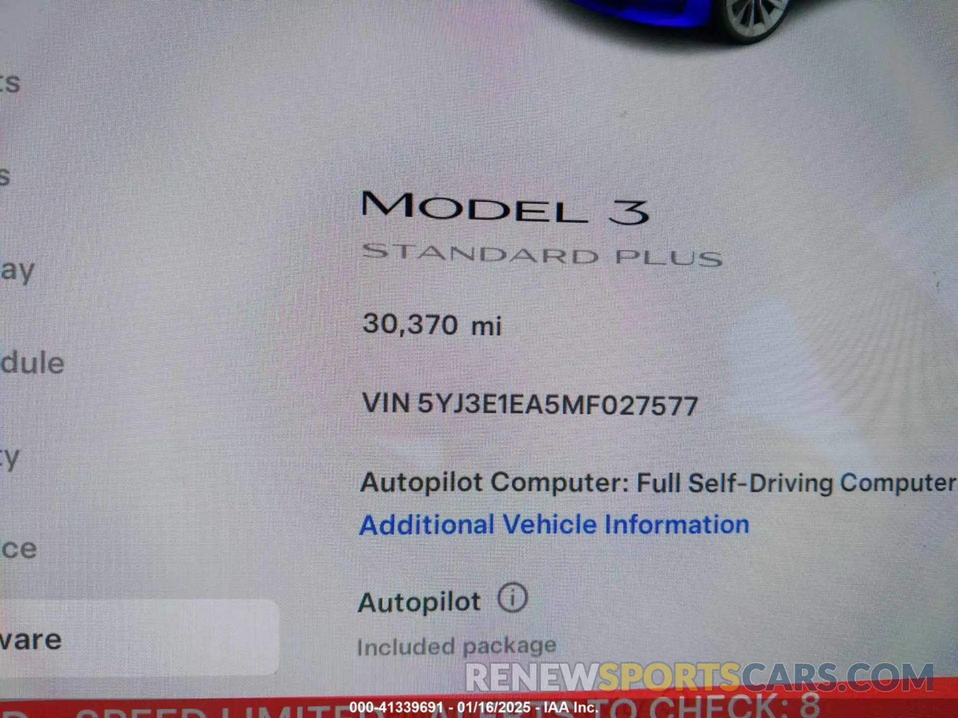15 Photograph of a damaged car 5YJ3E1EA5MF027577 TESLA MODEL 3 2021