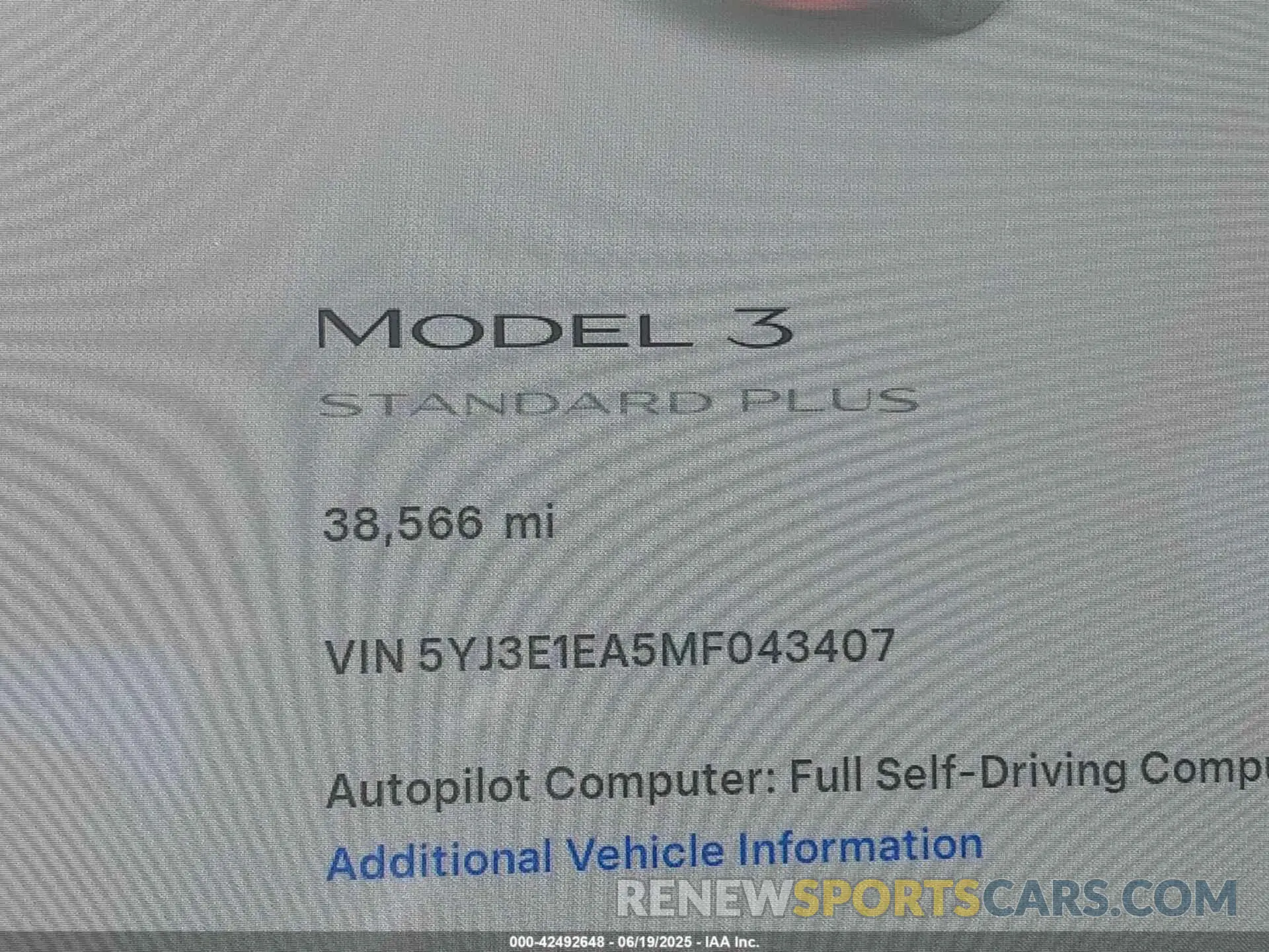 15 Photograph of a damaged car 5YJ3E1EA5MF043407 TESLA MODEL 3 2021