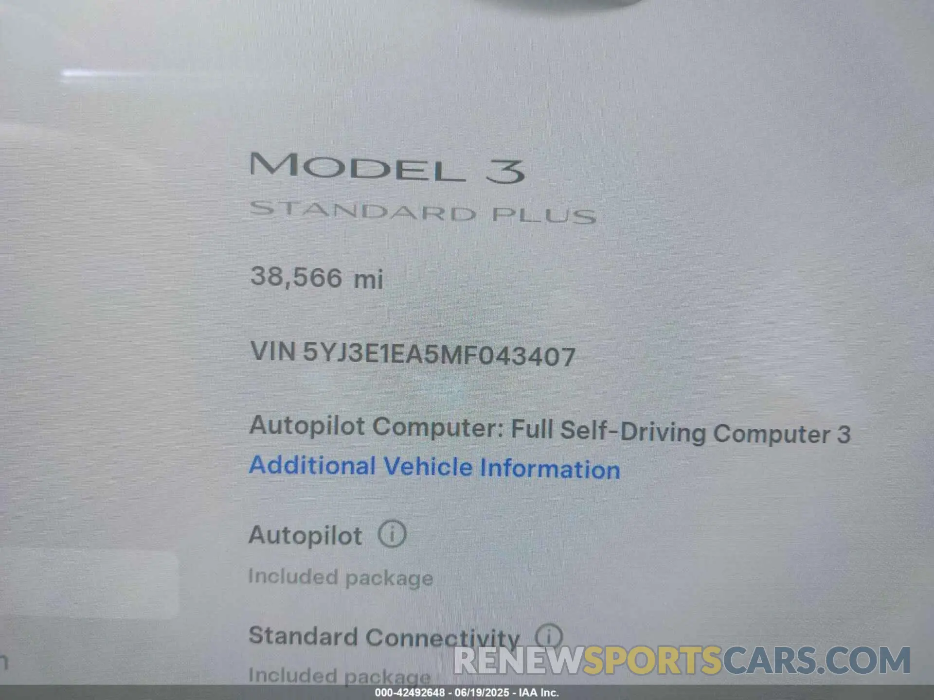 7 Photograph of a damaged car 5YJ3E1EA5MF043407 TESLA MODEL 3 2021