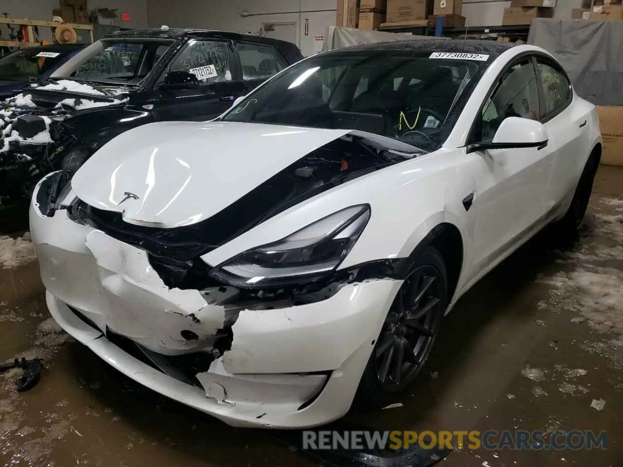 2 Photograph of a damaged car 5YJ3E1EA5MF047666 TESLA MODEL 3 2021