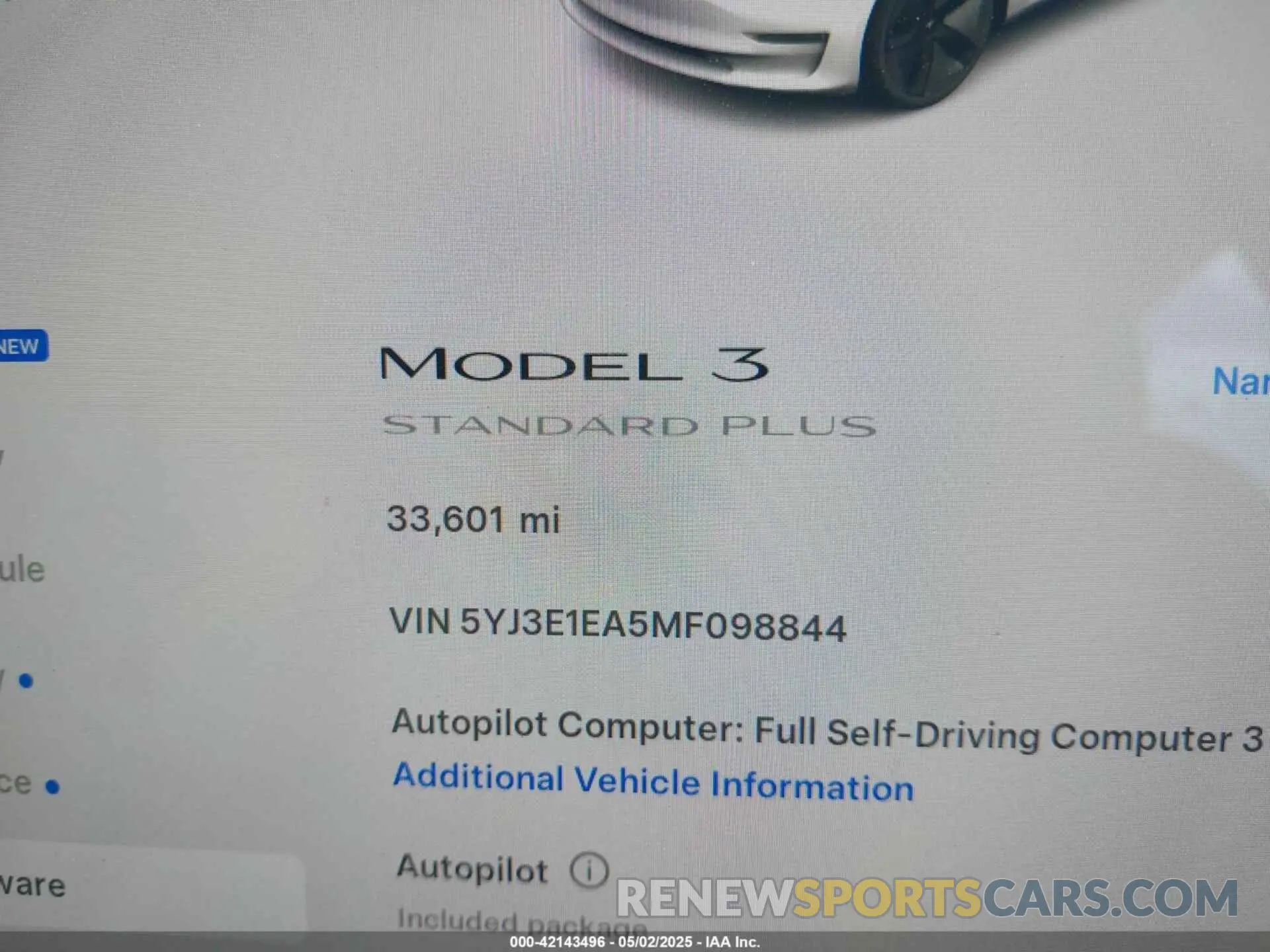 7 Photograph of a damaged car 5YJ3E1EA5MF098844 TESLA MODEL 3 2021