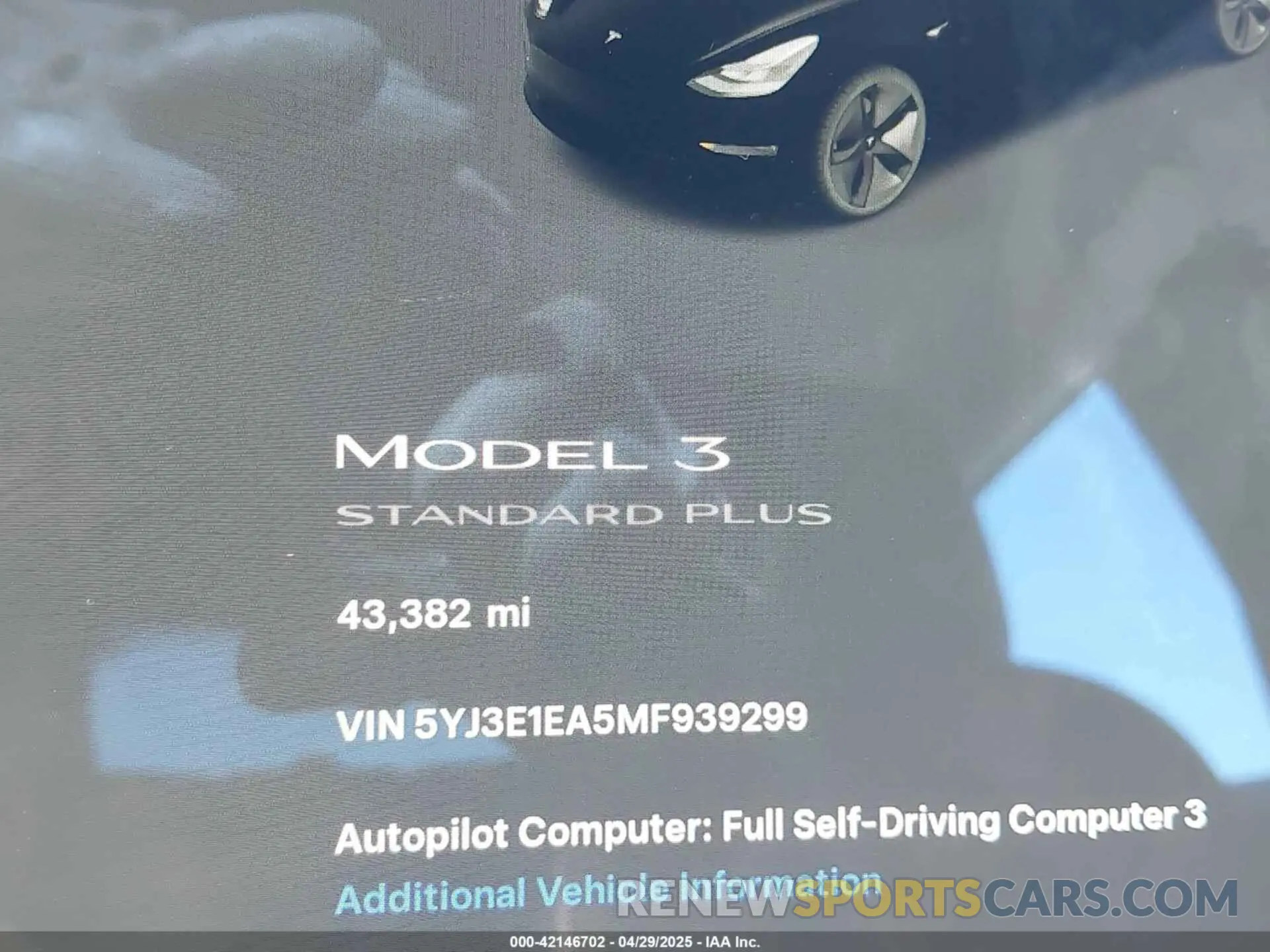 15 Photograph of a damaged car 5YJ3E1EA5MF939299 TESLA MODEL 3 2021