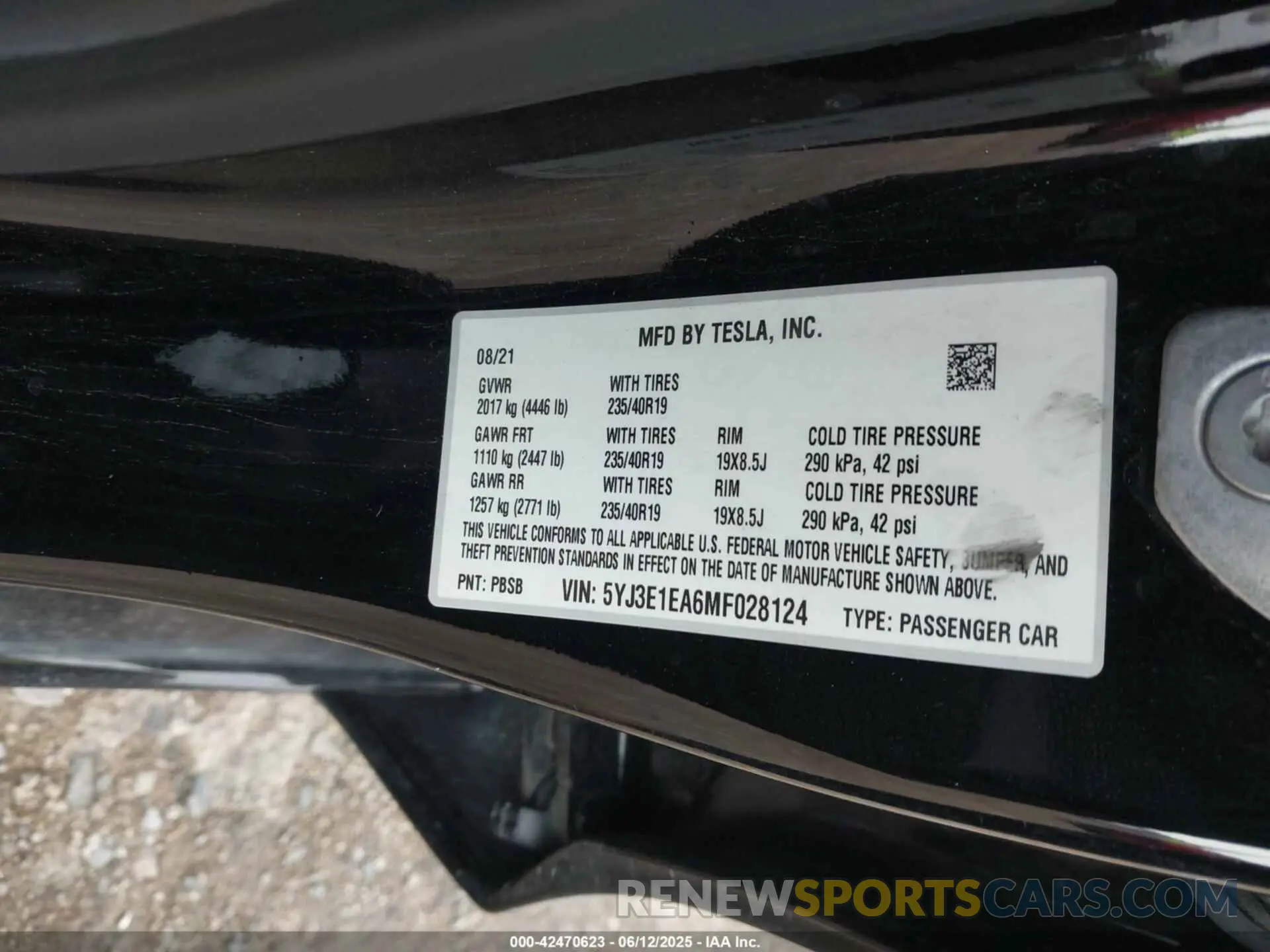 9 Photograph of a damaged car 5YJ3E1EA6MF028124 TESLA MODEL 3 2021