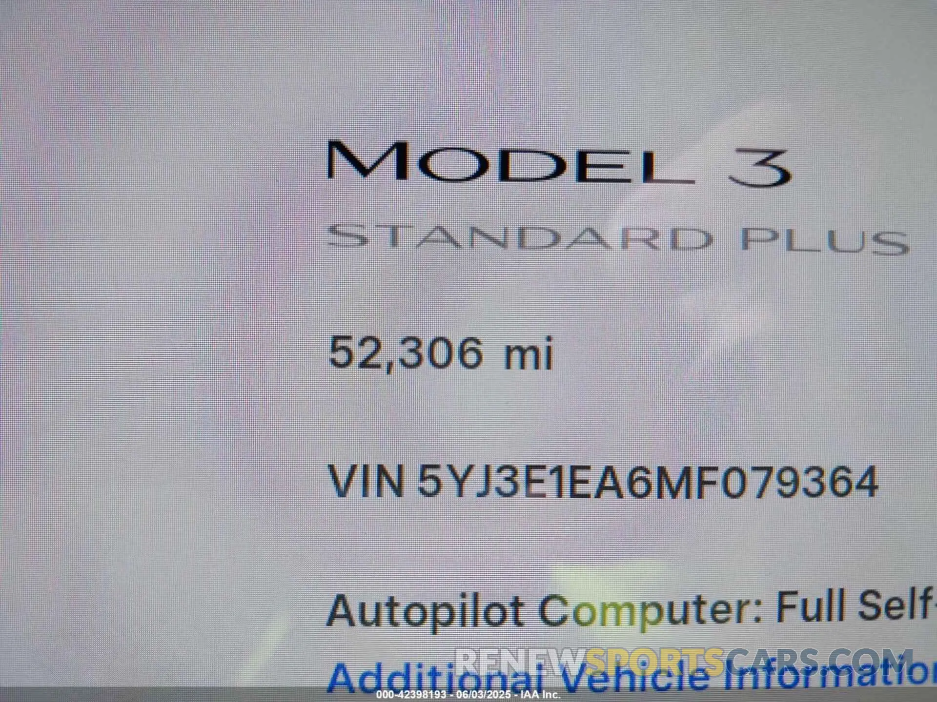 16 Фотография поврежденного автомобиля 5YJ3E1EA6MF079364 TESLA MODEL 3 2021
