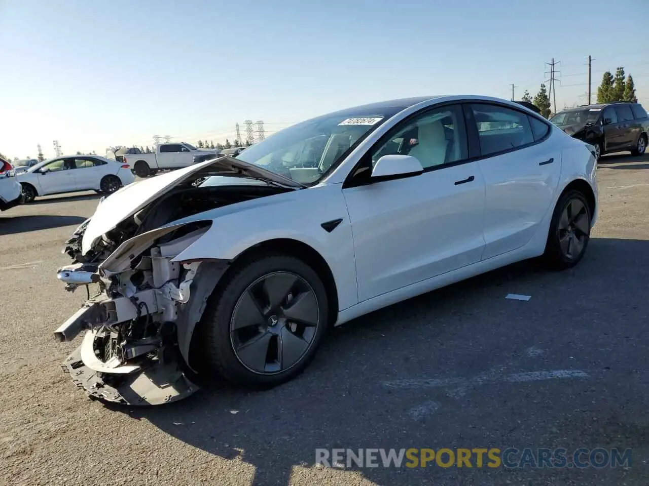 1 Photograph of a damaged car 5YJ3E1EA6MF082832 TESLA MODEL 3 2021