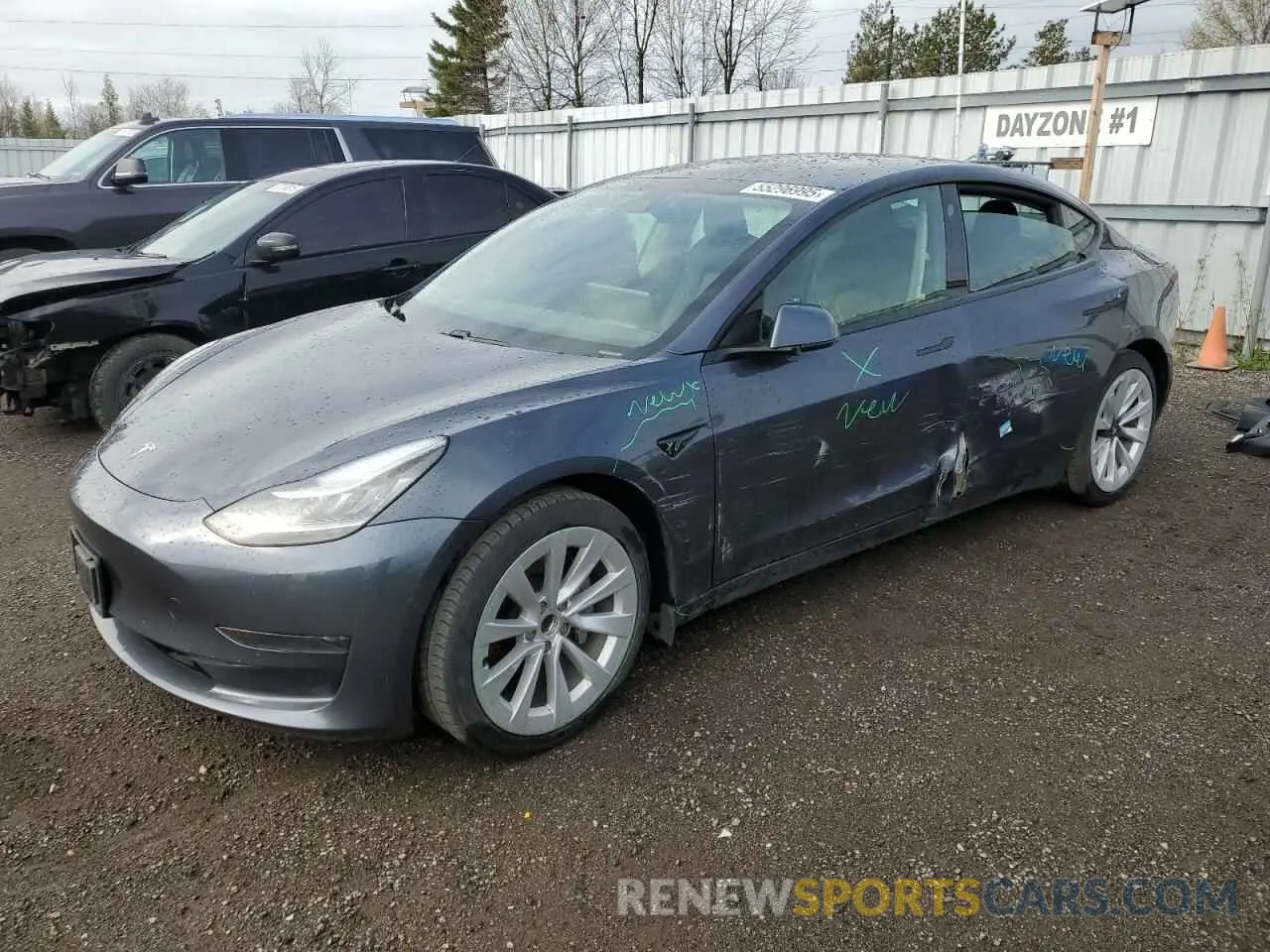 1 Photograph of a damaged car 5YJ3E1EA6MF838465 TESLA MODEL 3 2021