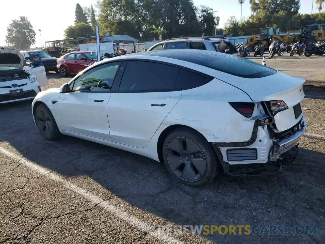 2 Photograph of a damaged car 5YJ3E1EA6MF929669 TESLA MODEL 3 2021