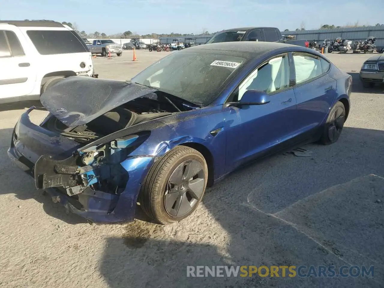 1 Photograph of a damaged car 5YJ3E1EA6MF961439 TESLA MODEL 3 2021