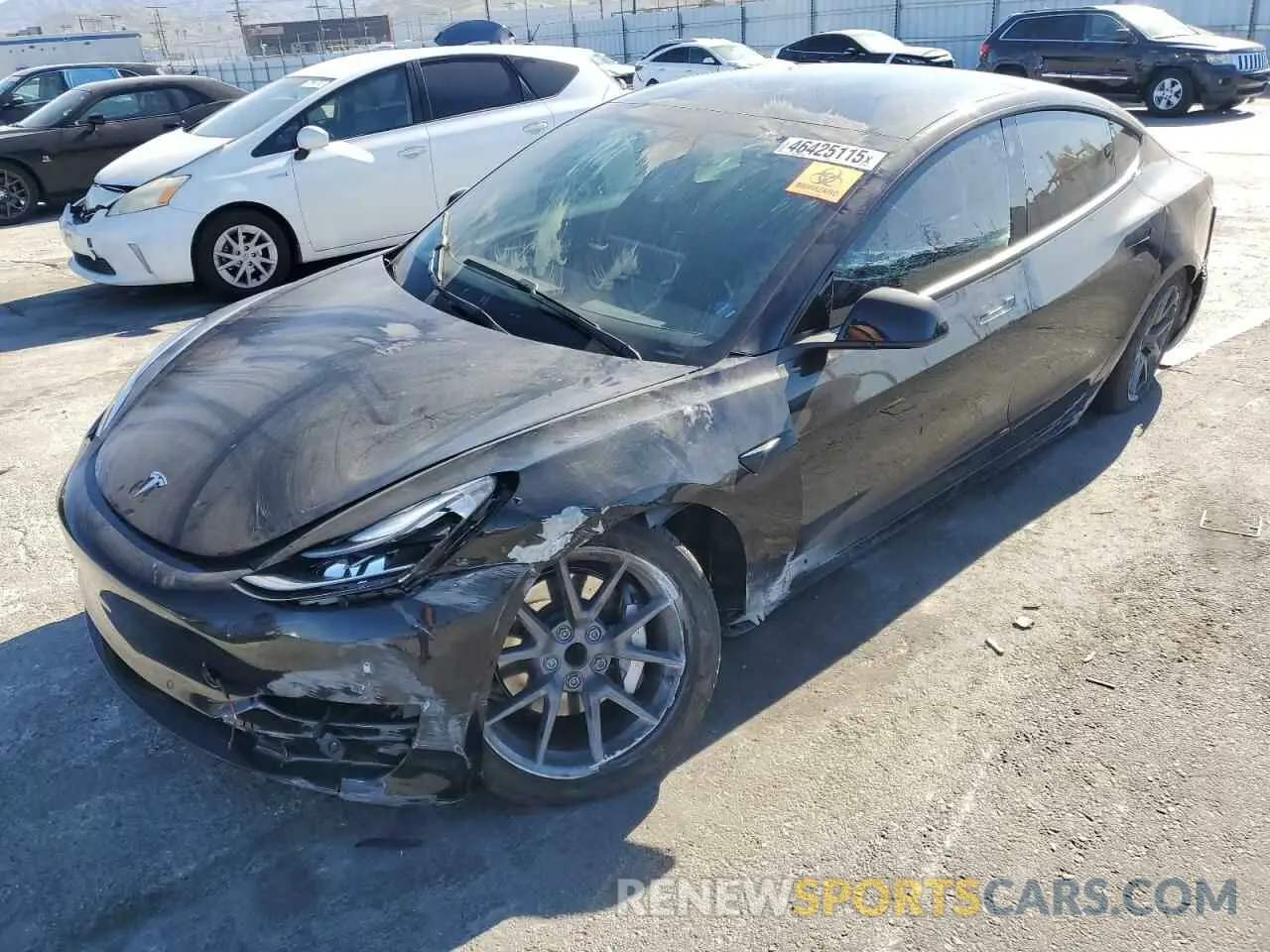 1 Photograph of a damaged car 5YJ3E1EA6MF998796 TESLA MODEL 3 2021