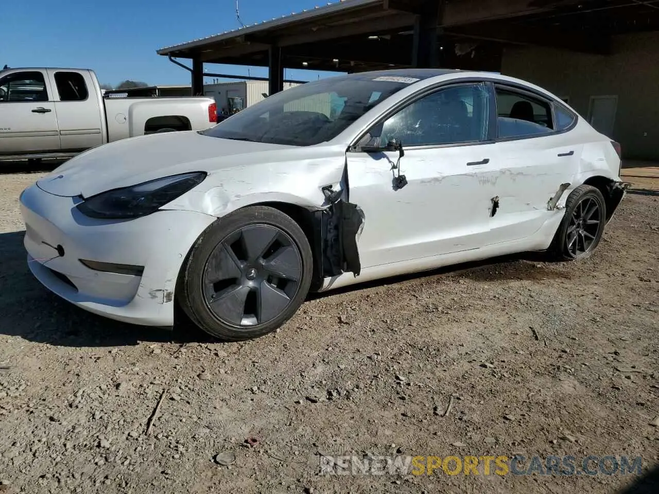 1 Photograph of a damaged car 5YJ3E1EA7MF093449 TESLA MODEL 3 2021