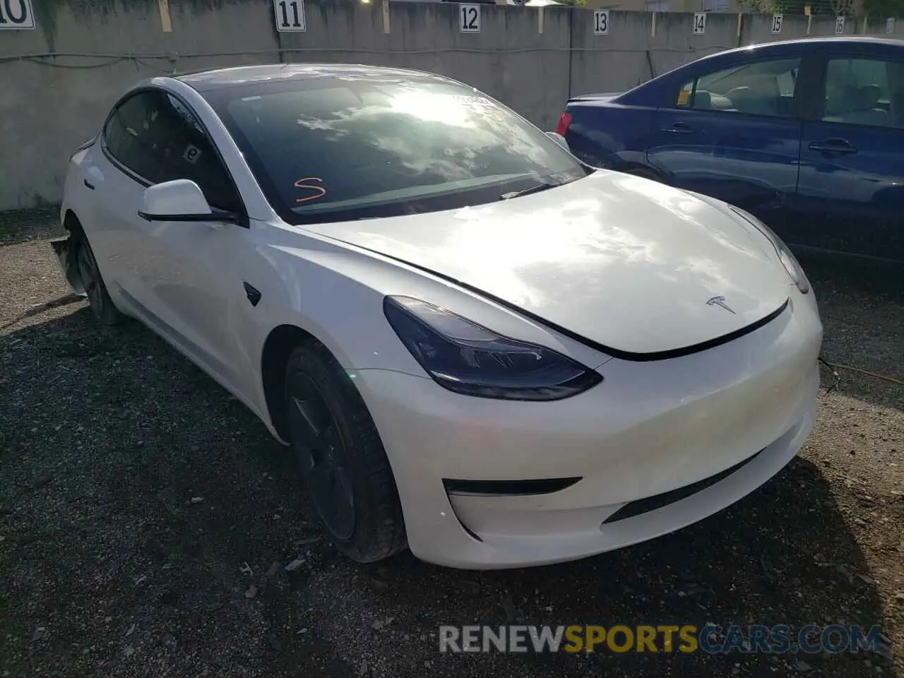 1 Photograph of a damaged car 5YJ3E1EA7MF095119 TESLA MODEL 3 2021