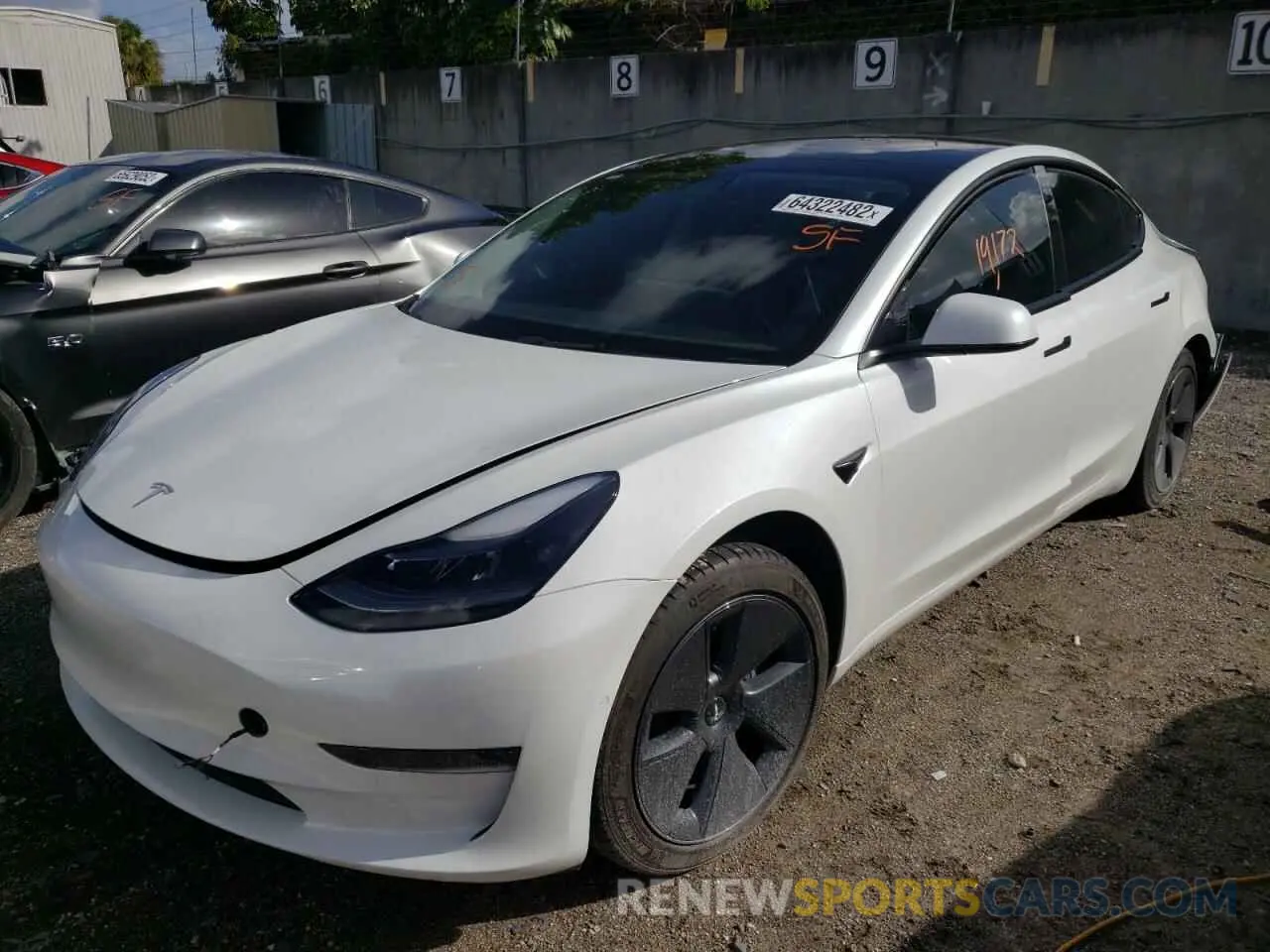 2 Photograph of a damaged car 5YJ3E1EA7MF095119 TESLA MODEL 3 2021