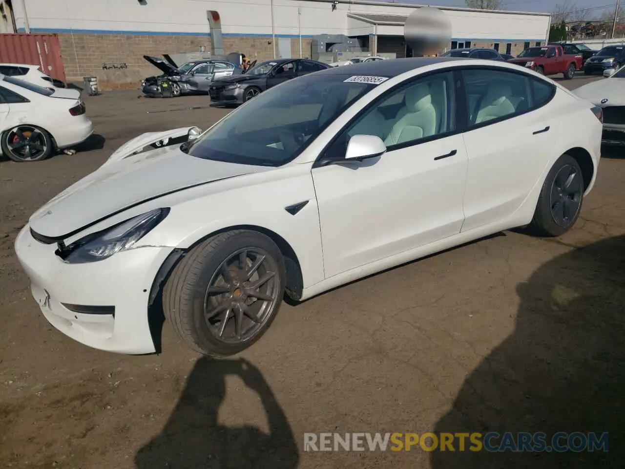 1 Photograph of a damaged car 5YJ3E1EA7MF853816 TESLA MODEL 3 2021