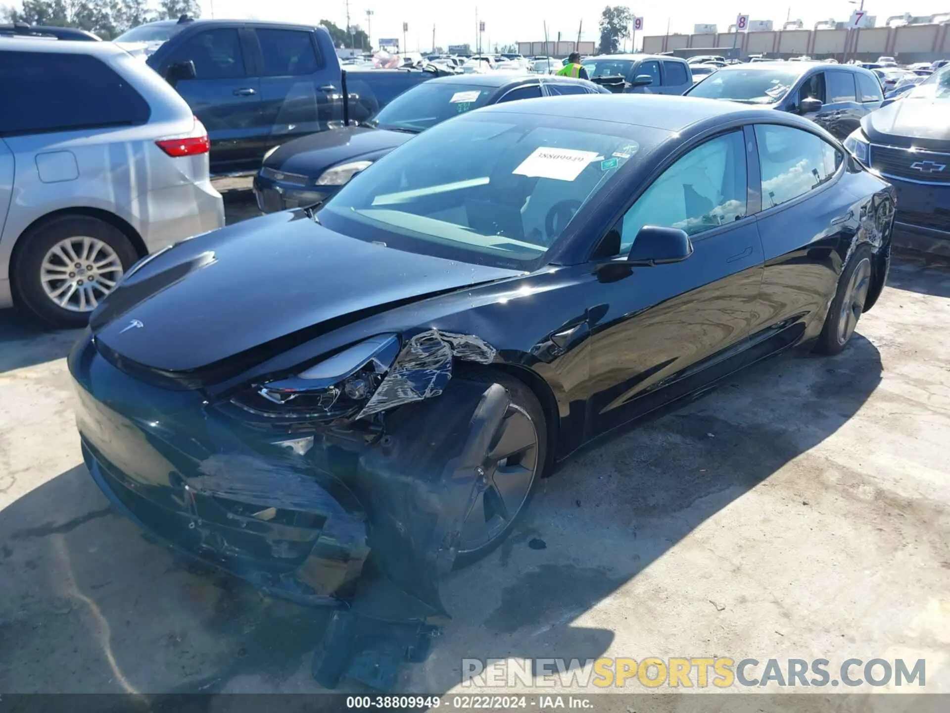2 Photograph of a damaged car 5YJ3E1EA7MF915988 TESLA MODEL 3 2021