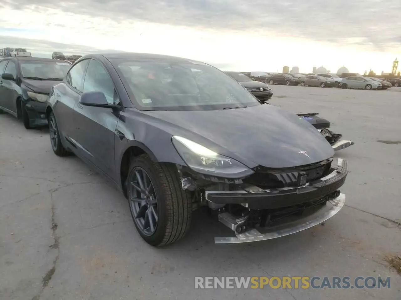 1 Photograph of a damaged car 5YJ3E1EA7MF962616 TESLA MODEL 3 2021