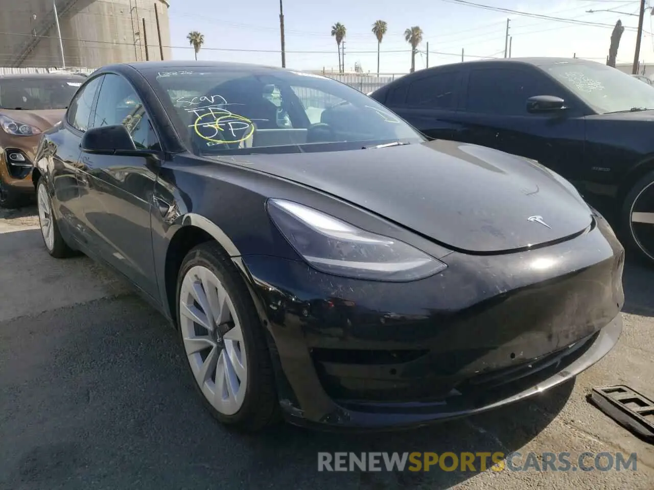 1 Photograph of a damaged car 5YJ3E1EA8MF085957 TESLA MODEL 3 2021