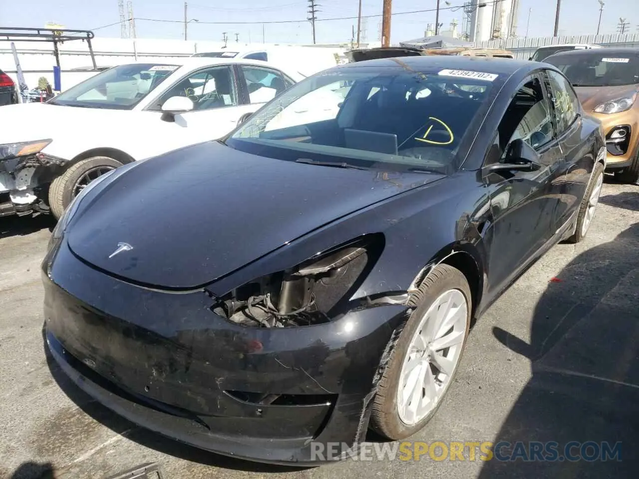 2 Photograph of a damaged car 5YJ3E1EA8MF085957 TESLA MODEL 3 2021