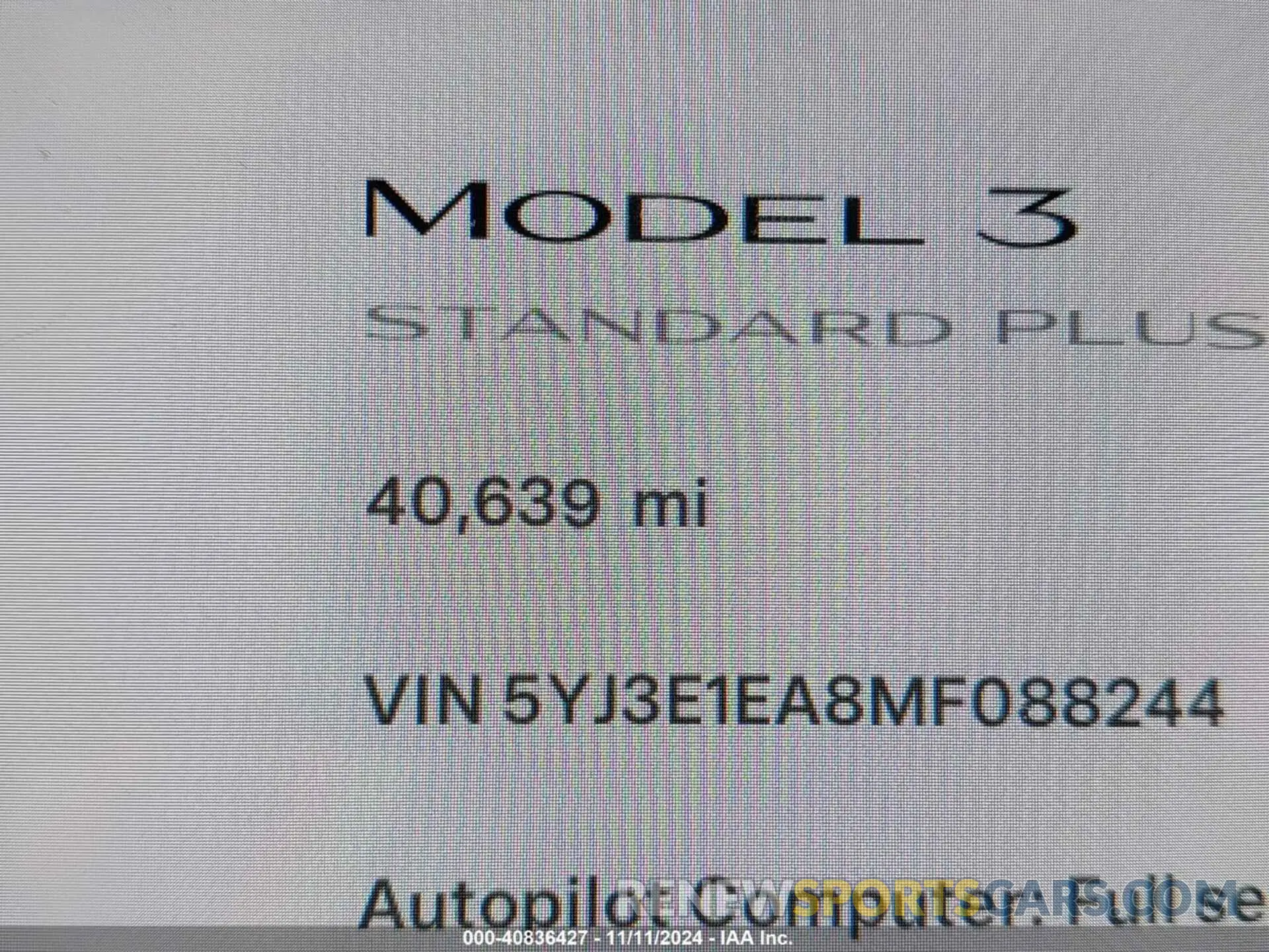 15 Photograph of a damaged car 5YJ3E1EA8MF088244 TESLA MODEL 3 2021