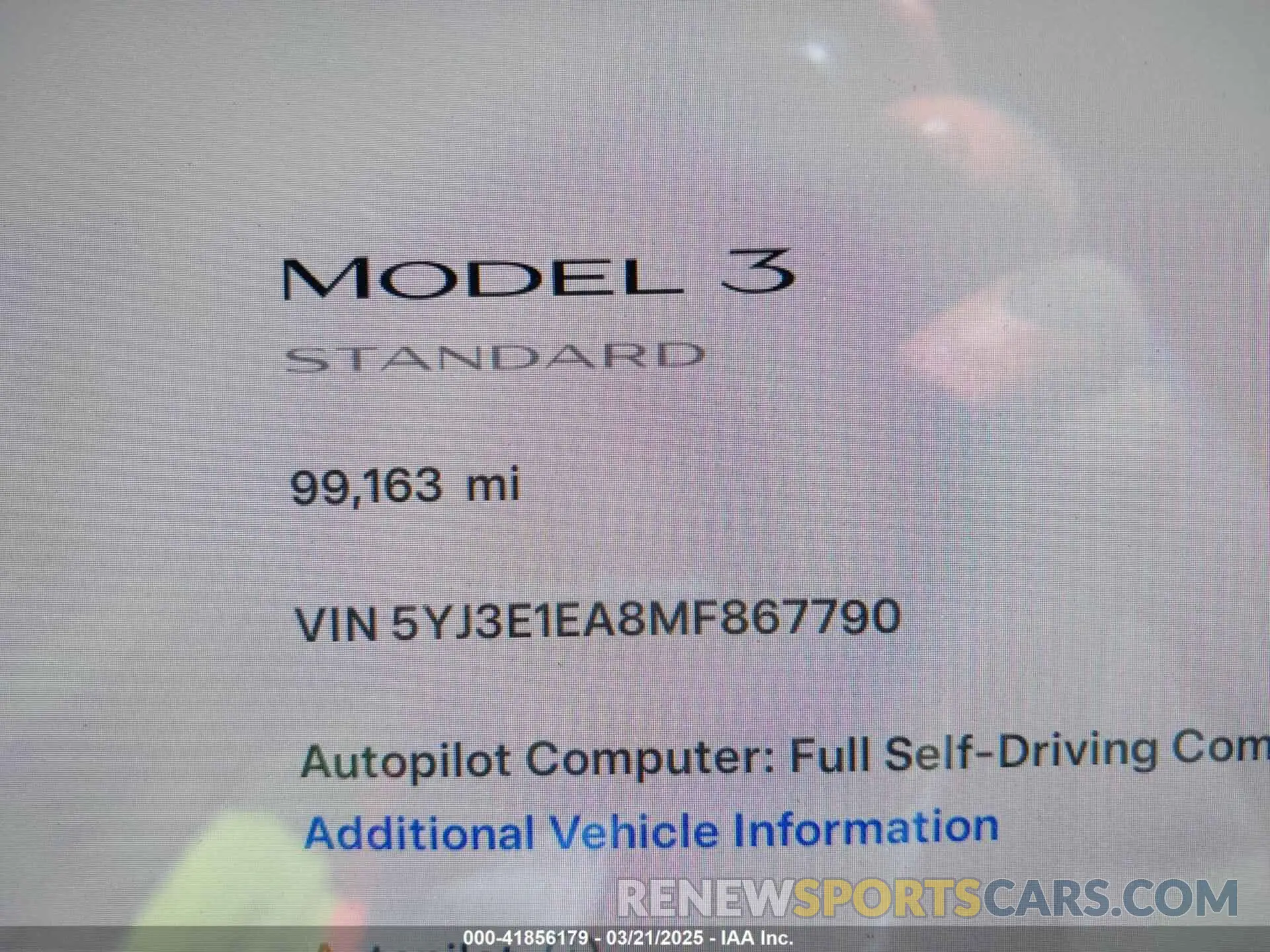 7 Фотография поврежденного автомобиля 5YJ3E1EA8MF867790 TESLA MODEL 3 2021
